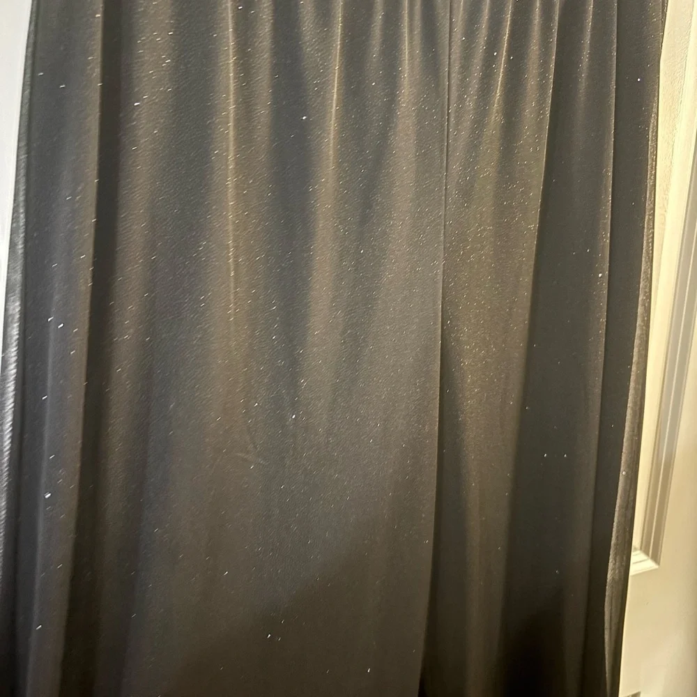 Dress Barn Black Shimmer Flowing Wide-Leg Palazzo Pants Sz 18/20